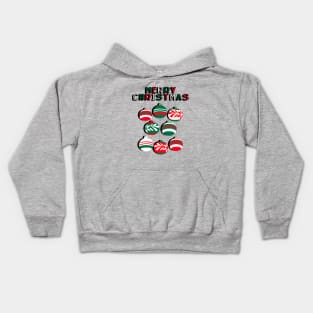 Merry Christmas Baubles in Tradition Red and Green Colours Kids Hoodie